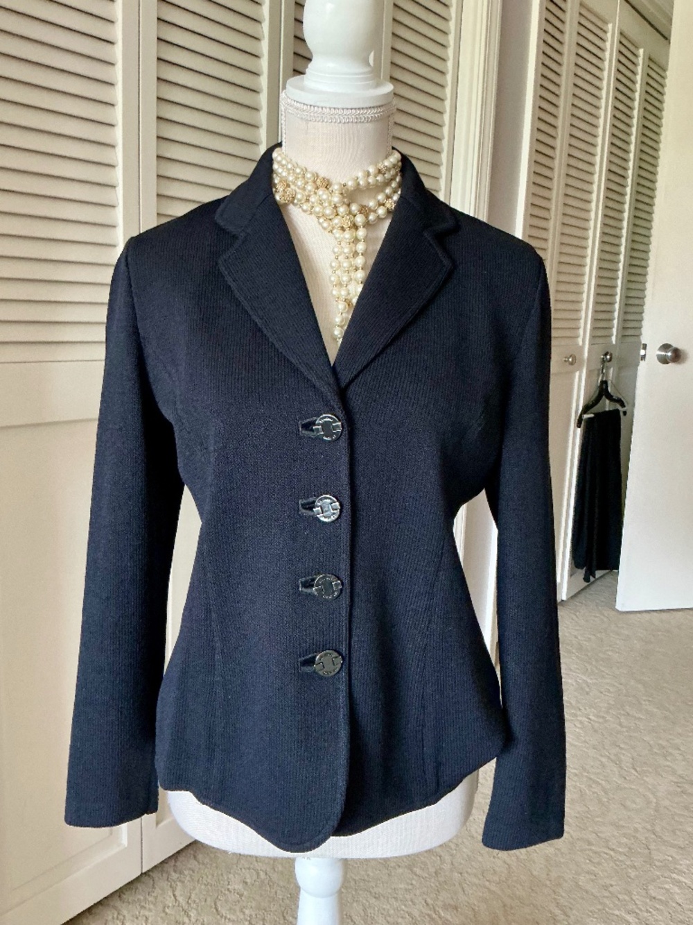 St. John Black Knit Blazer